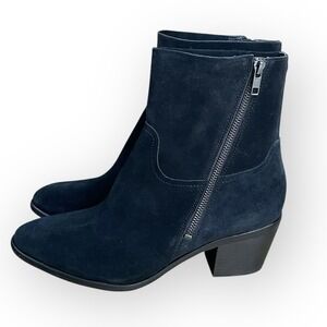 Uggs Breeda Moto Stacked Heel Zip Up Short Boot Size 10 Waterproof Suede Capsule